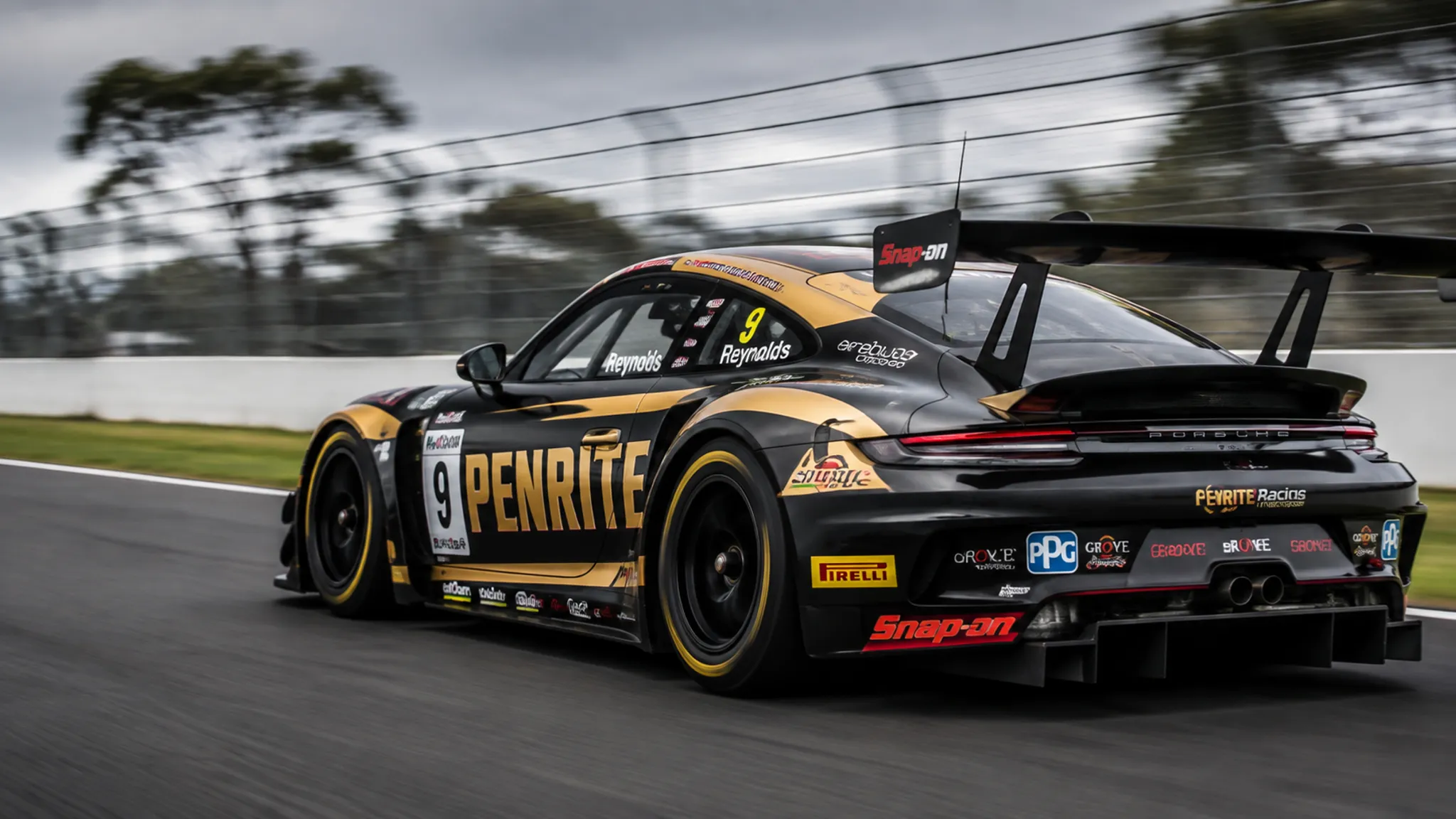 Camera-framed racing livery concept during a simulated pass